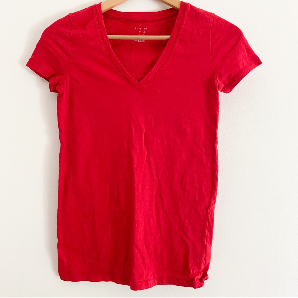 a new day Red Classic V-Neck T-shirt